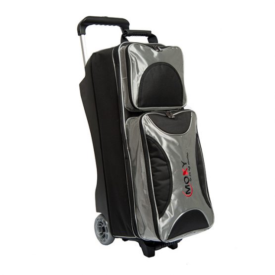 Moxy Deluxe Triple Roller Bowling Bag- Silver/Black